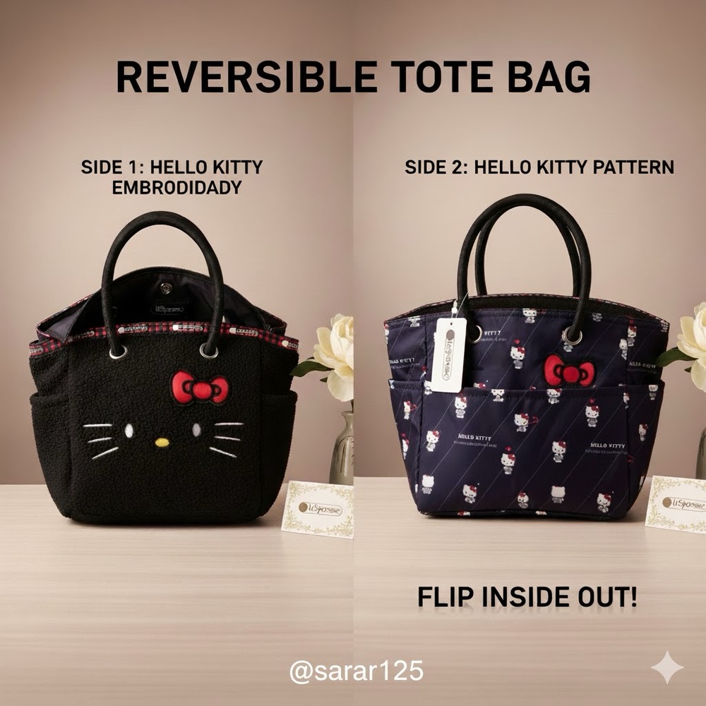 LeSportsac Hello Kitty 50th Anniversary Reversible Tote Bag